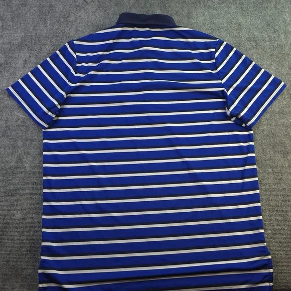 RLX Ralph Lauren Polo Large Blue Striped Performance Golf Short Sleeve Logo - Picture 8 of 9